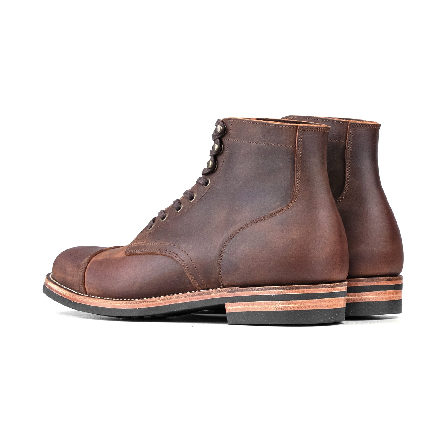 CapToe Service Boot -luosjiet®boots - Red Brown Crazy Horse Cowhide