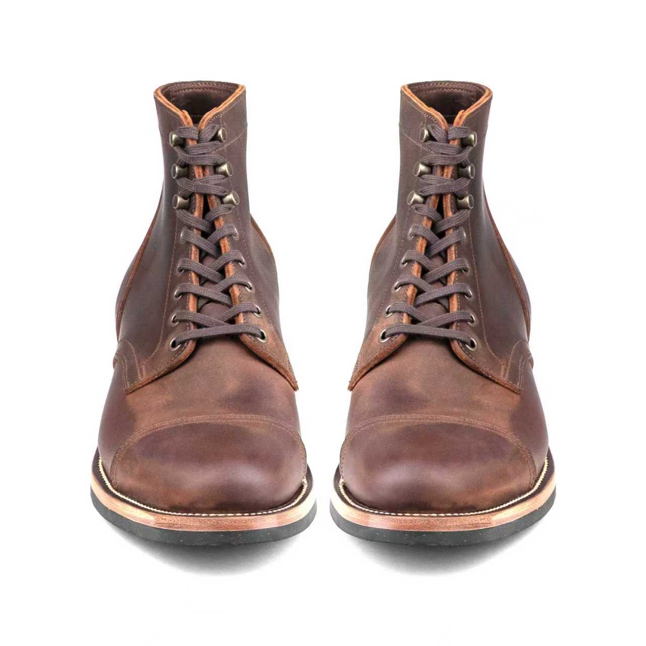 CapToe Service Boot -luosjiet®boots - Red Brown Crazy Horse Cowhide