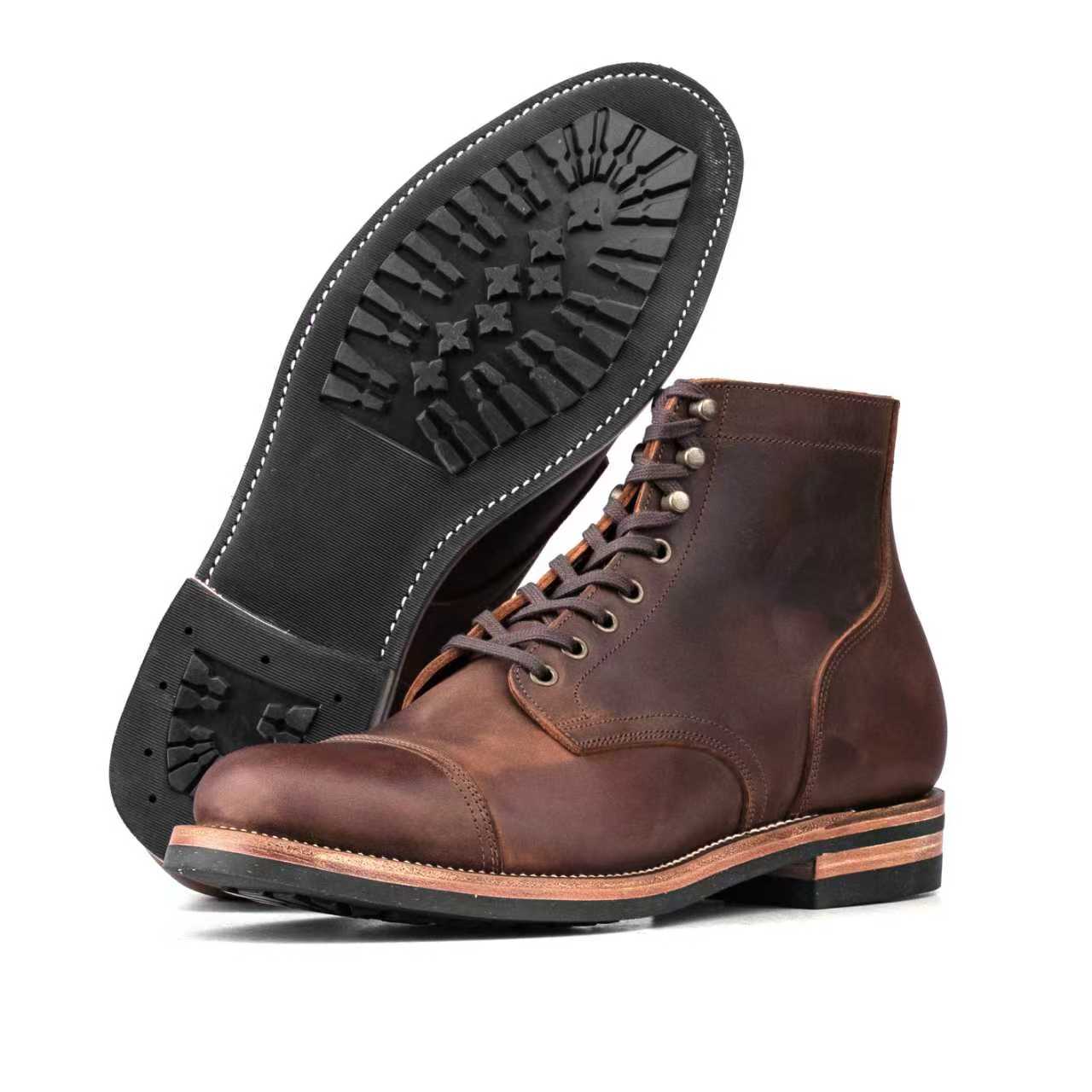 CapToe Service Boot -luosjiet®boots - Red Brown Crazy Horse Cowhide