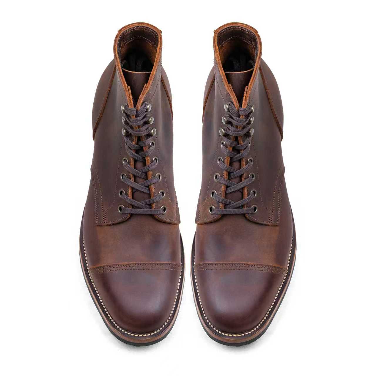 CapToe Service Boot -luosjiet®boots - Red Brown Crazy Horse Cowhide