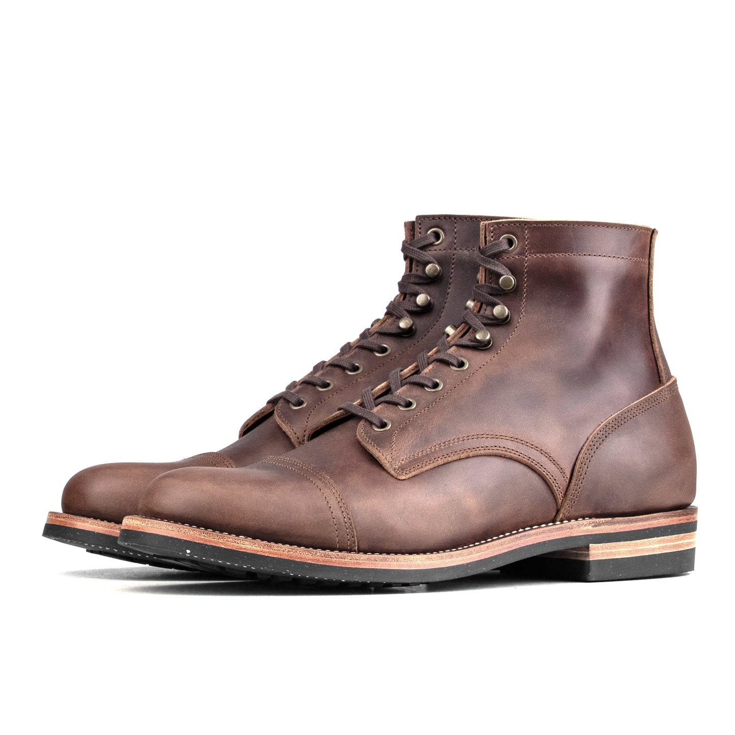 Almond CapToe Logging Boot -luosjiet®boots - Natural Oil-grained Cowhide