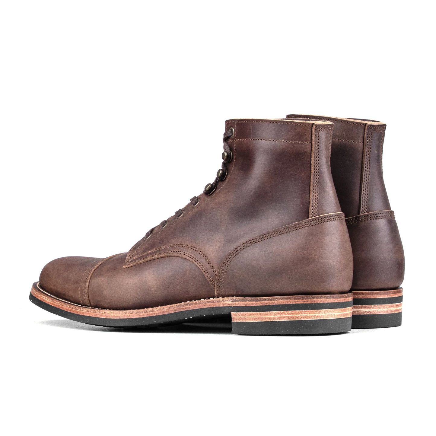Almond CapToe Logging Boot -luosjiet®boots - Natural Oil-grained Cowhide