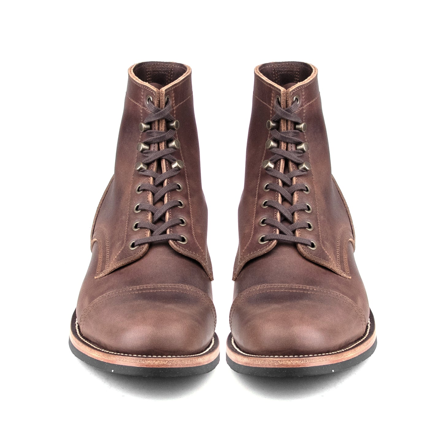 Almond CapToe Logging Boot -luosjiet®boots - Natural Oil-grained Cowhide