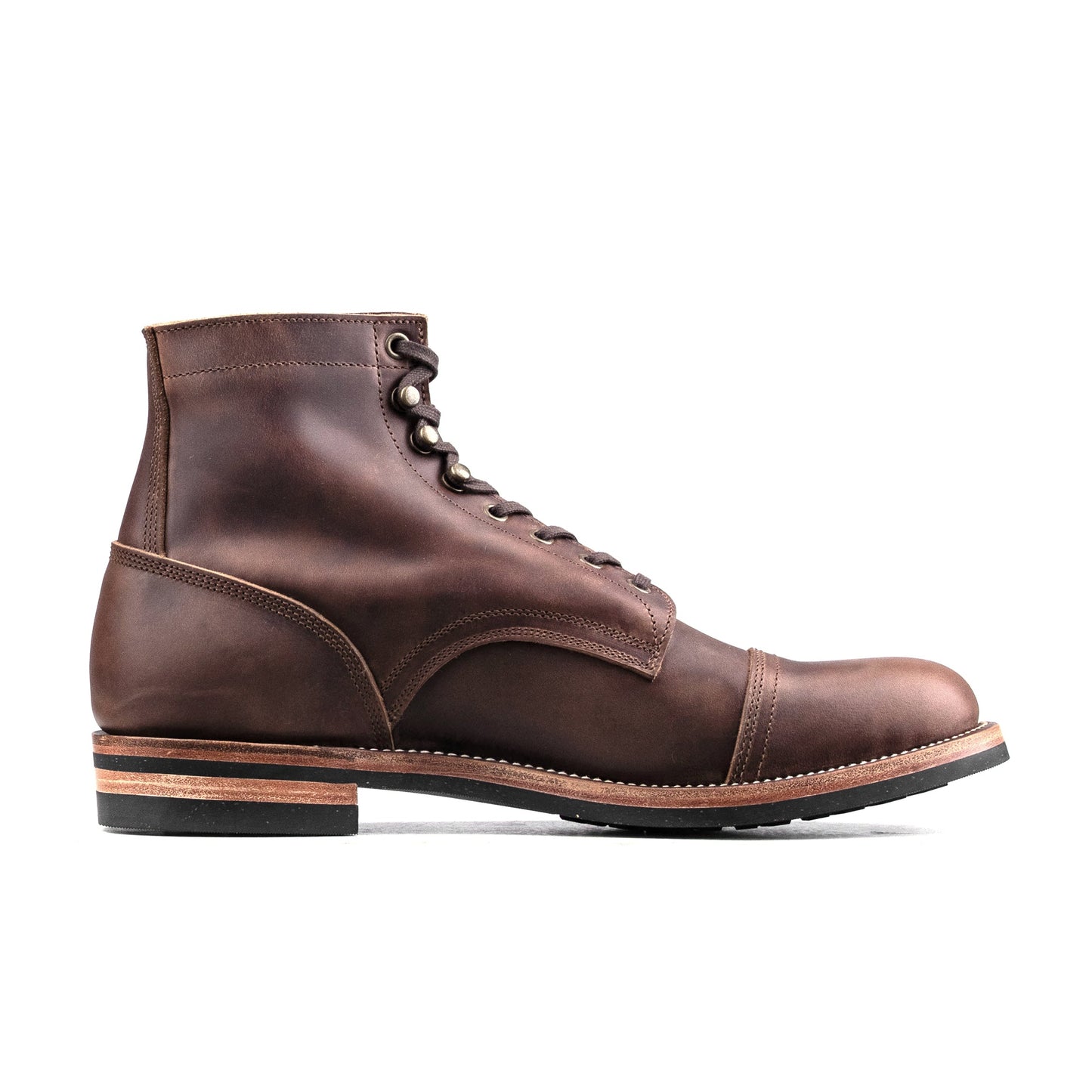 Almond CapToe Logging Boot -luosjiet®boots - Natural Oil-grained Cowhide