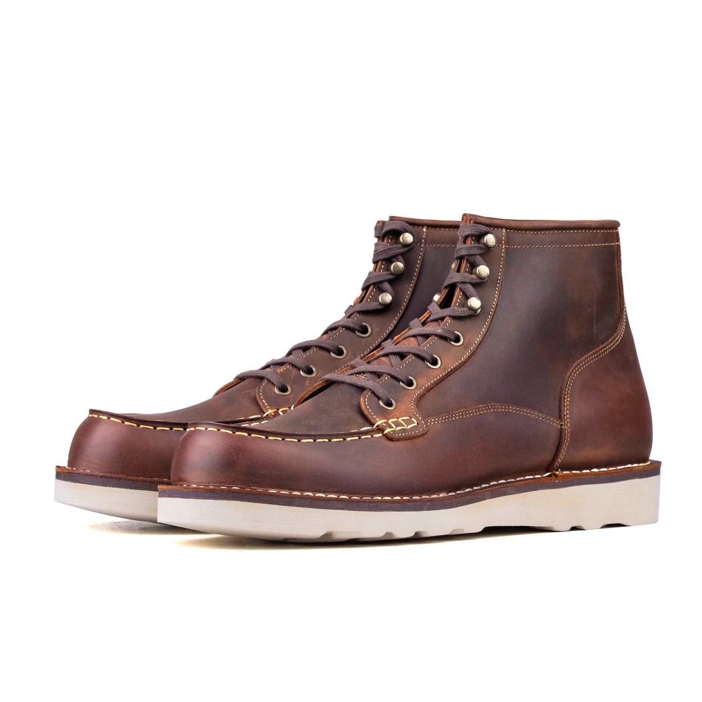 Akita Dog MocToe Boot -luosjiet®boots - Crazy Horse Red Brown