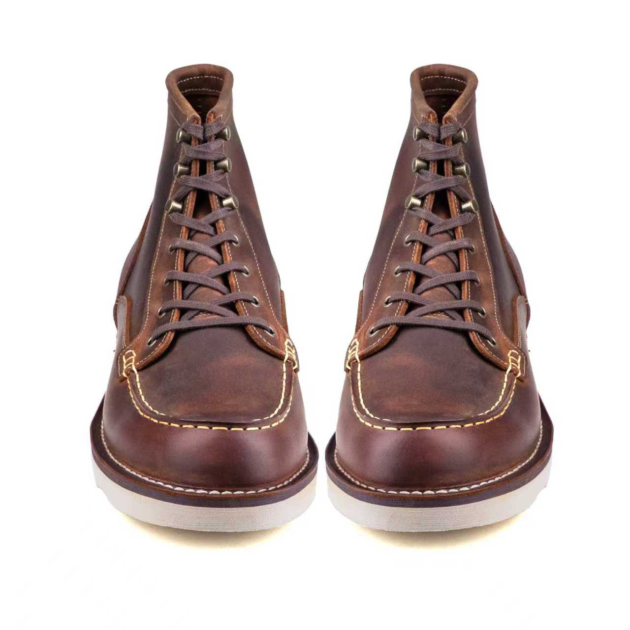 Akita Dog MocToe Boot -luosjiet®boots - Crazy Horse Red Brown