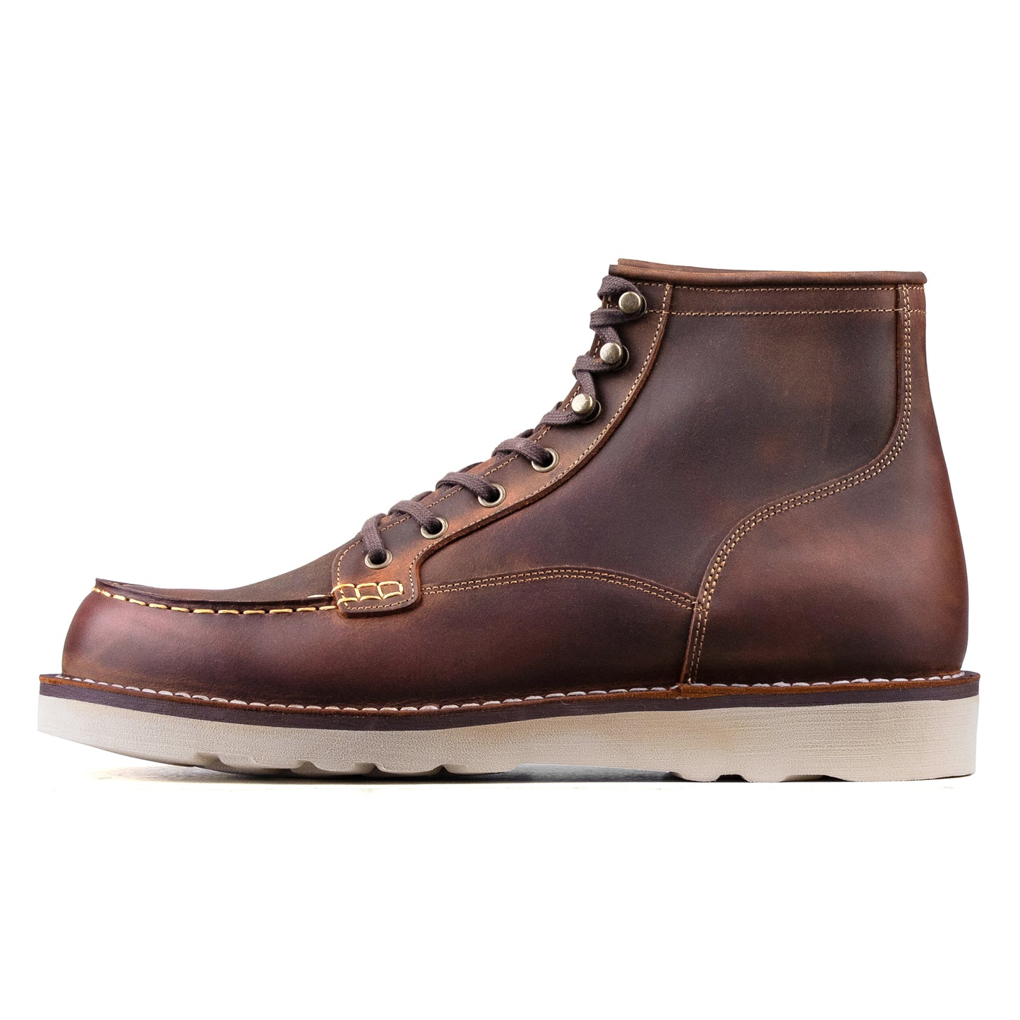 Akita Dog MocToe Boot -luosjiet®boots - Crazy Horse Red Brown