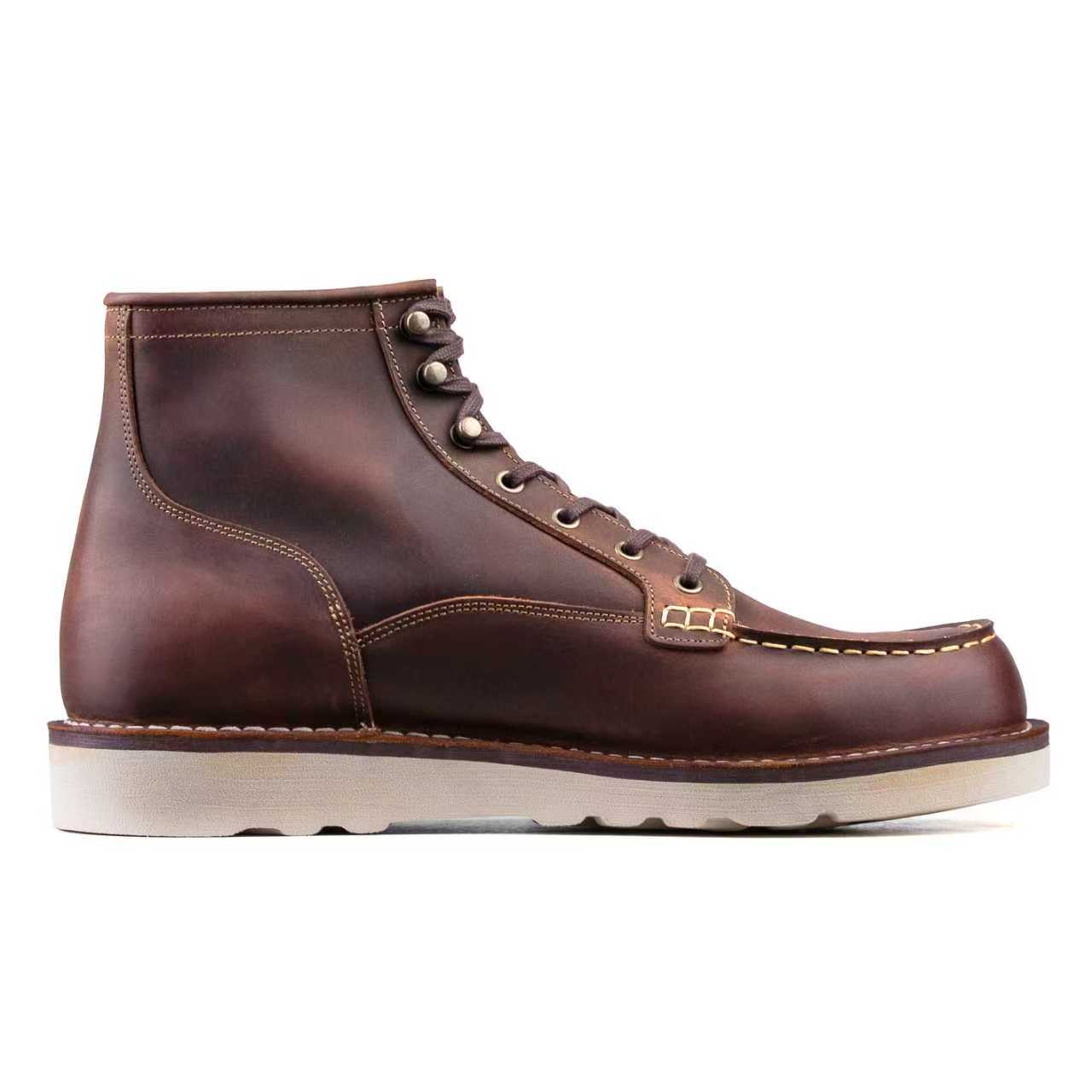 Akita Dog MocToe Boot -luosjiet®boots - Crazy Horse Red Brown