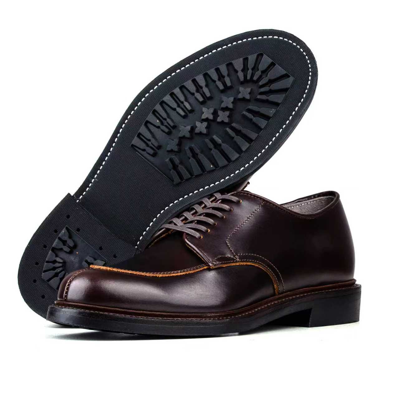 Classic V-Tip Shoe - luosjiet®shoes -  Dark Brown Smooth TeaCore Cowhide