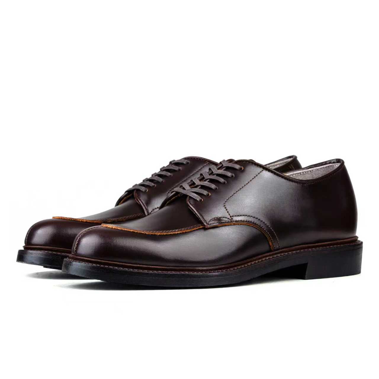 Classic V-Tip Shoe - luosjiet®shoes -  Dark Brown Smooth TeaCore Cowhide