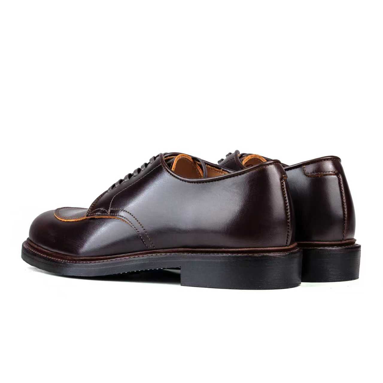 Classic V-Tip Shoe - luosjiet®shoes -  Dark Brown Smooth TeaCore Cowhide