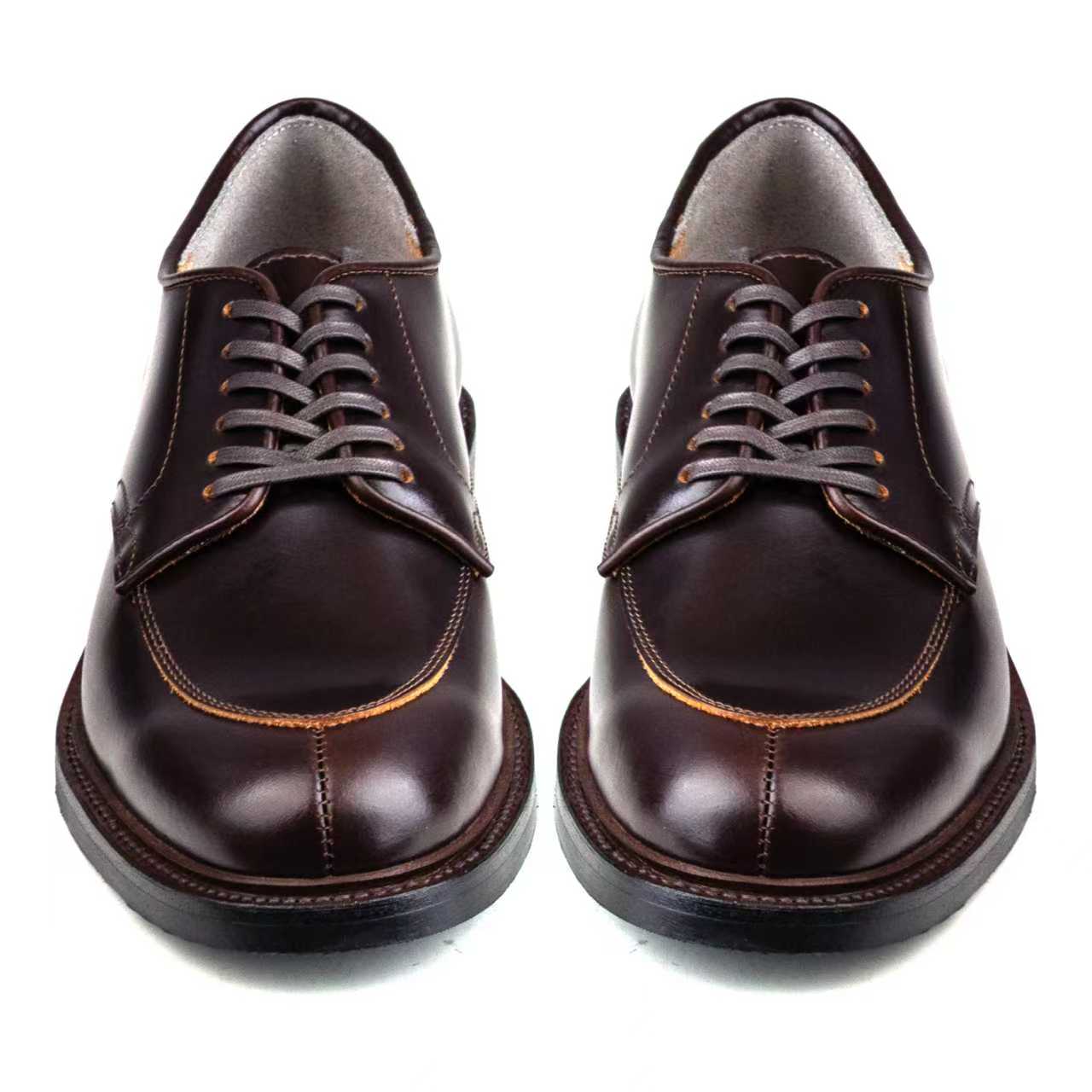 Classic V-Tip Shoe - luosjiet®shoes -  Dark Brown Smooth TeaCore Cowhide