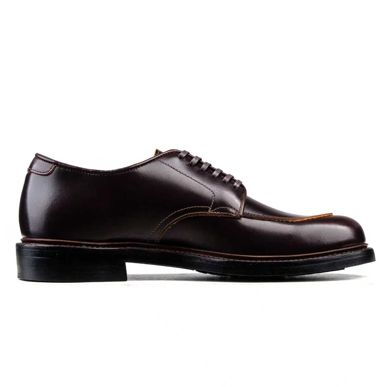 Classic V-Tip Shoe - luosjiet®shoes -  Dark Brown Smooth TeaCore Cowhide