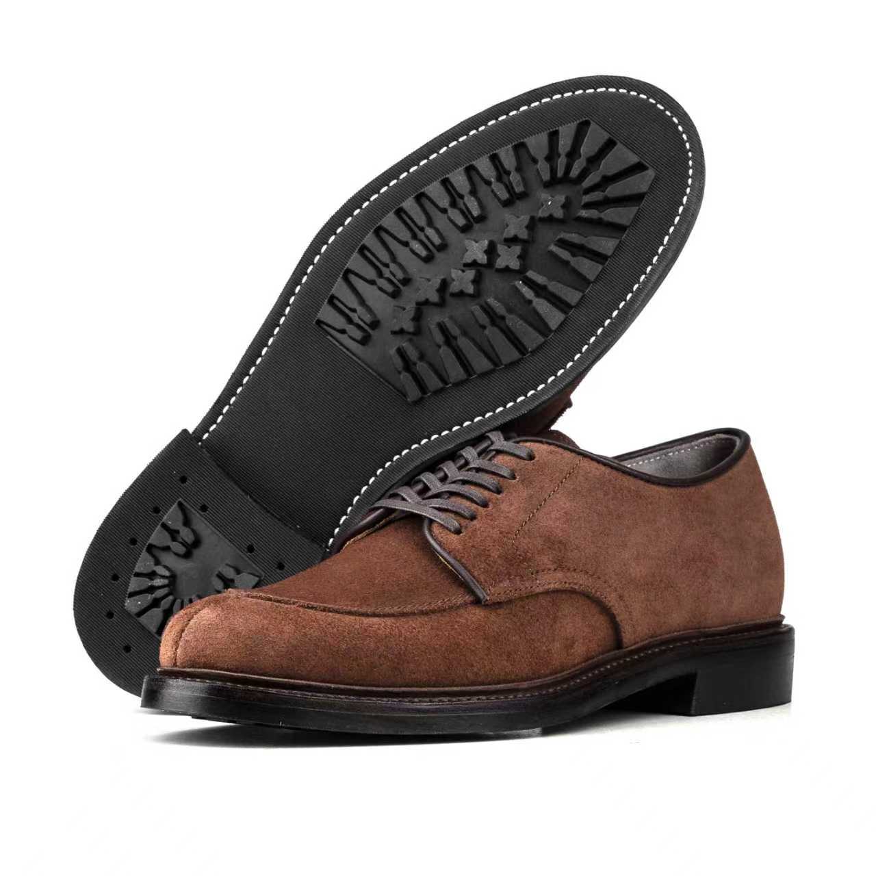 Classic V-Tip Shoe - luosjiet®shoes - Brown Oiled Cowhide Reverse