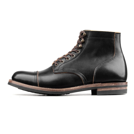 CapToe Service Boot -luosjiet®boots - Black TeaCore Full Grain Cowhide