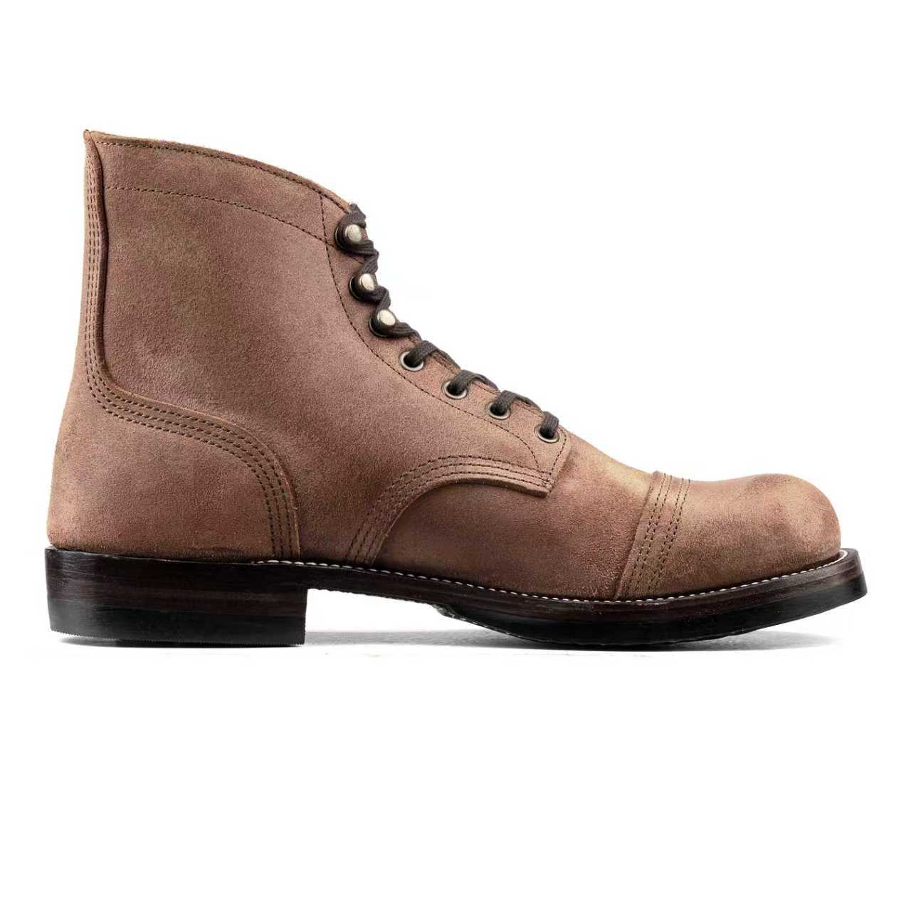 Munson Paratroop Boots P01 - luosjiet®boots MTO -  Tan Latigo Grain Cowhide Reverse