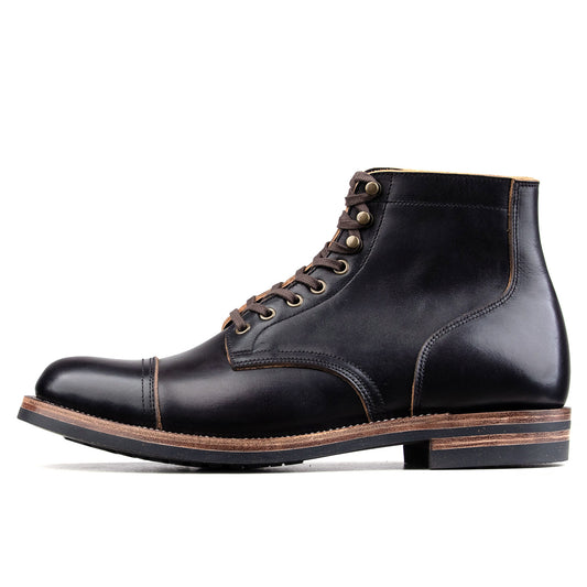 CapToe Service Boot -luosjiet®boots - Black TeaCore Full Grain Cowhide
