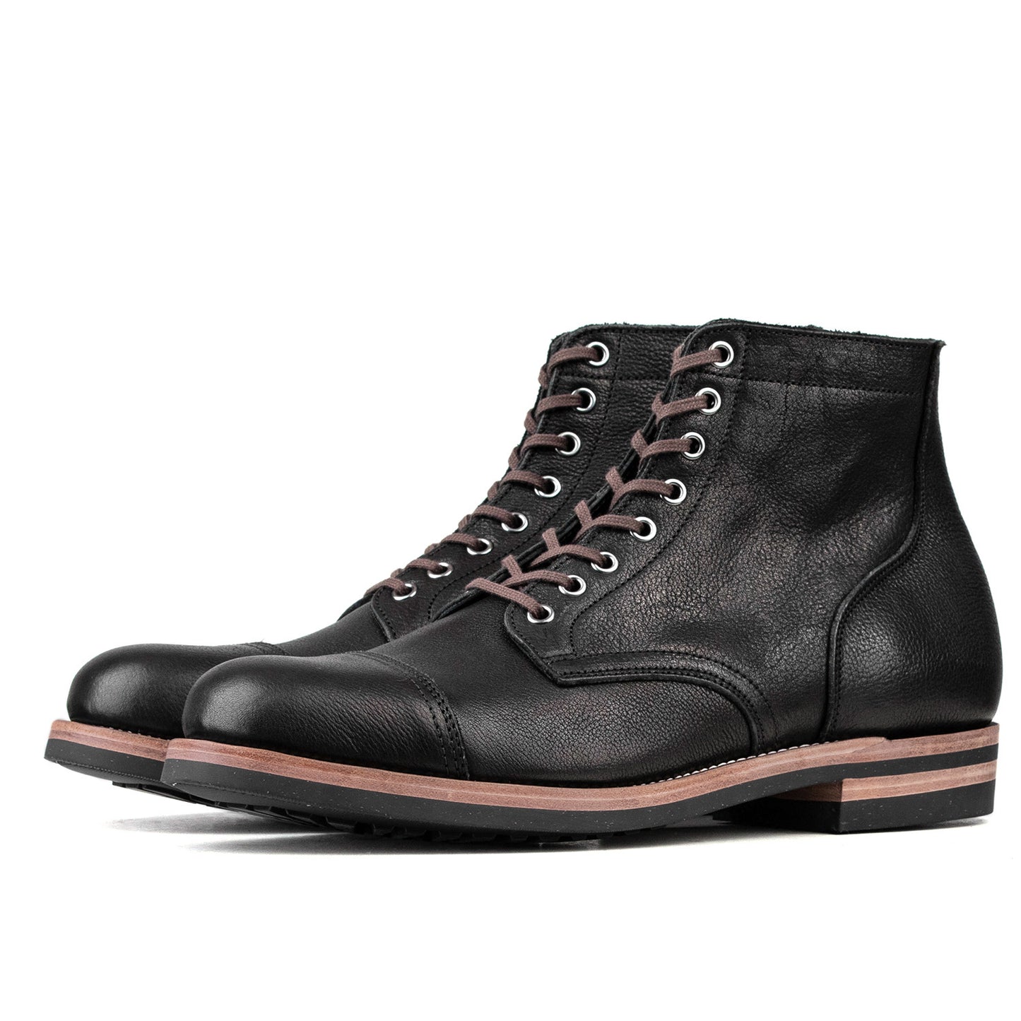 CapToe Service Boot -luosjiet®boots - Black Tibet Yak Leather