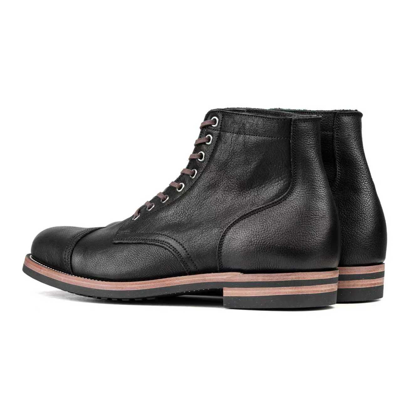 CapToe Service Boot -luosjiet®boots - Black Tibet Yak Leather