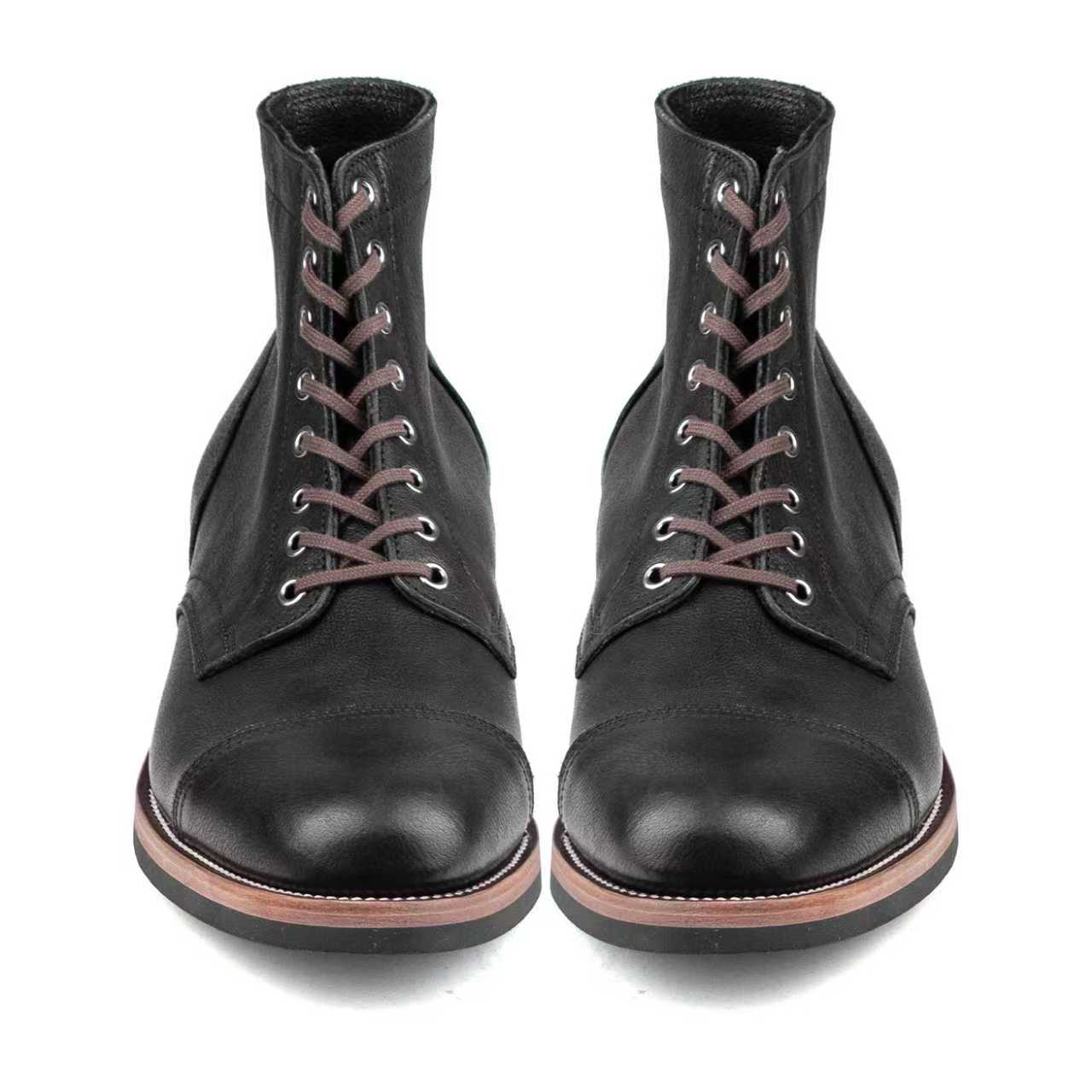 CapToe Service Boot -luosjiet®boots - Black Tibet Yak Leather