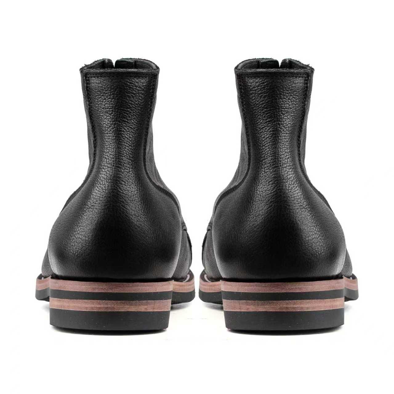 CapToe Service Boot -luosjiet®boots - Black Tibet Yak Leather