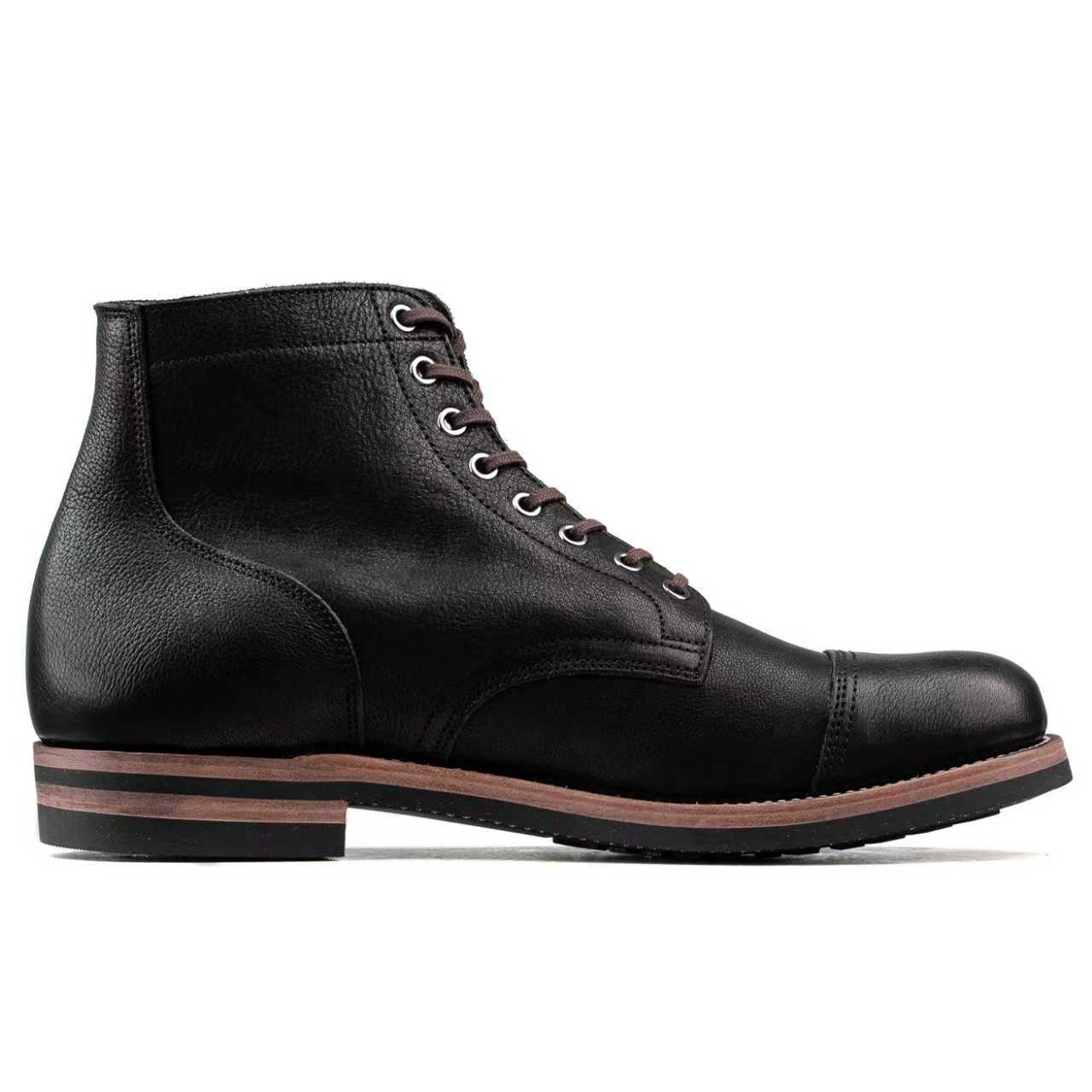 CapToe Service Boot -luosjiet®boots - Black Tibet Yak Leather