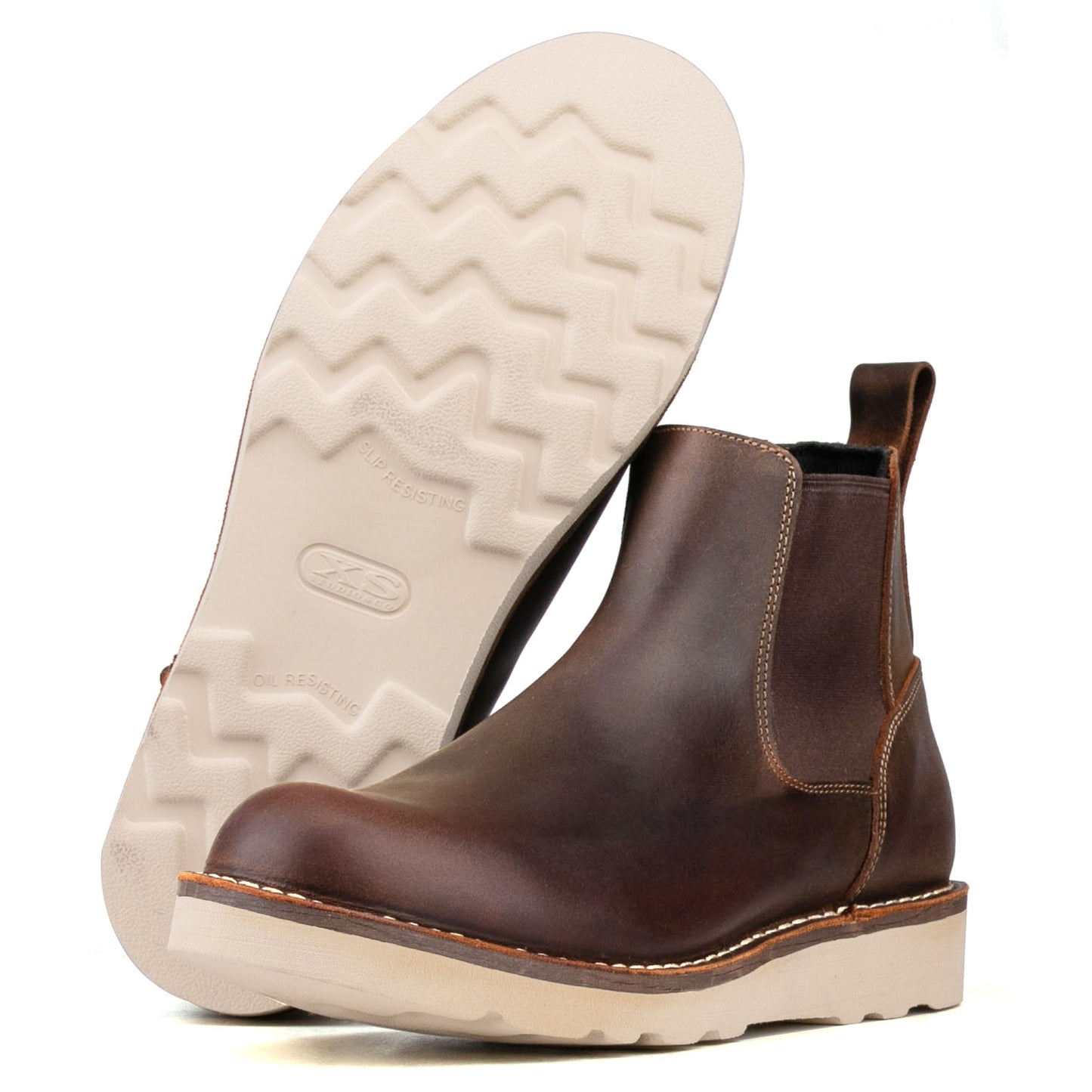 Akita Dog Chelsea Boot -luosjiet®boots - Crazy Horse Red Brown
