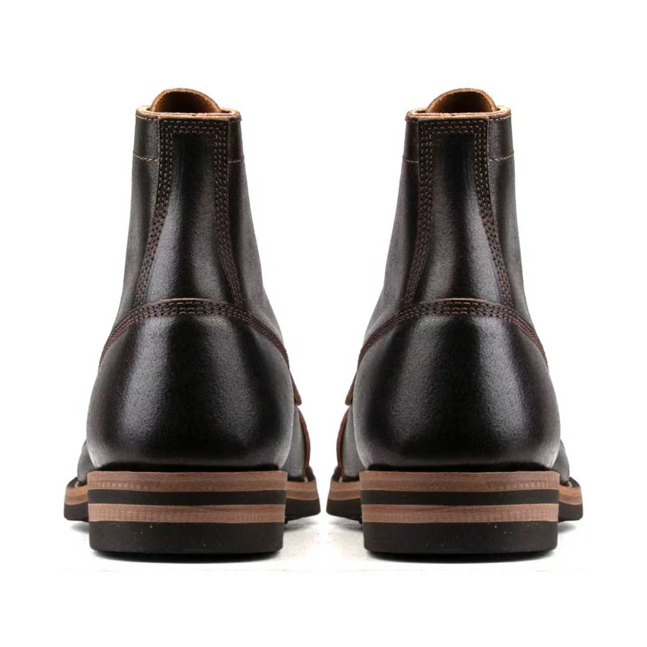 Munson CapToe Logging Boot -luosjiet®boots - Dark Brown Waxed Flesh