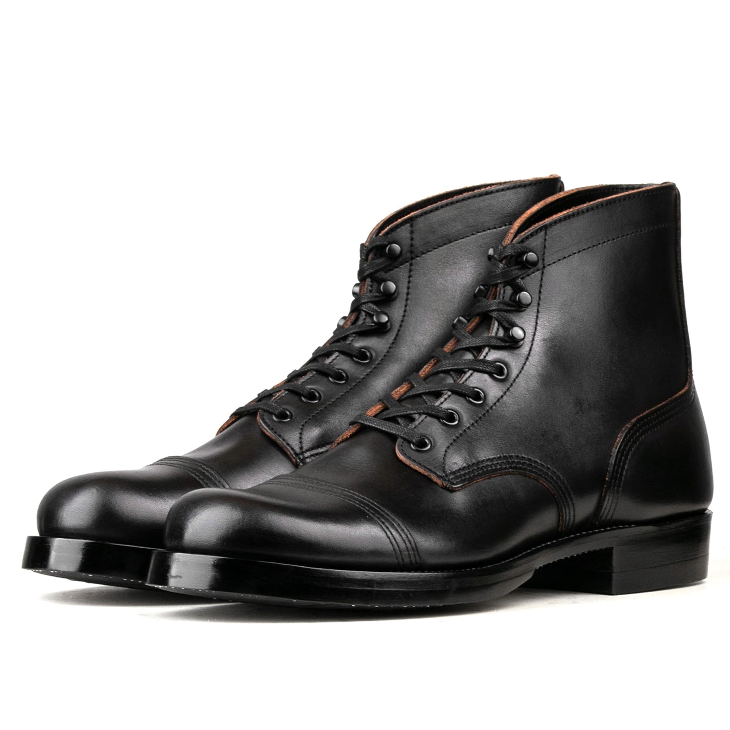 Munson Paratroop Boots P01 - luosjiet®boots MTO -  Black TeaCore (Hand Dyed) Oiled Nubuck