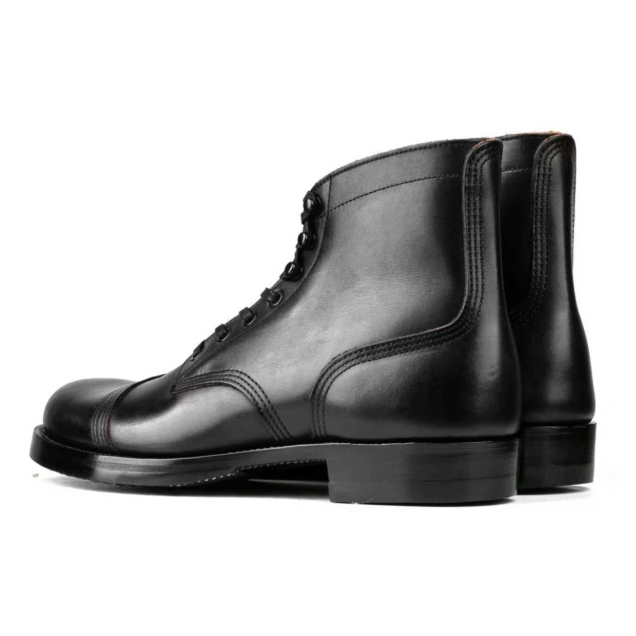 Munson Paratroop Boots P01 - luosjiet®boots MTO -  Black TeaCore (Hand Dyed) Oiled Nubuck