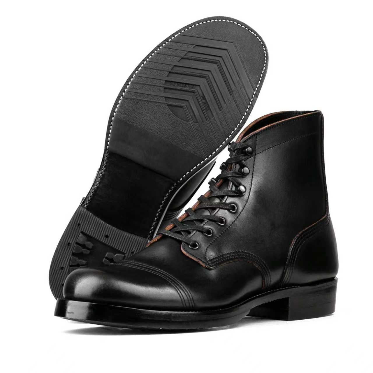 Munson Paratroop Boots P01 - luosjiet®boots MTO -  Black TeaCore (Hand Dyed) Oiled Nubuck