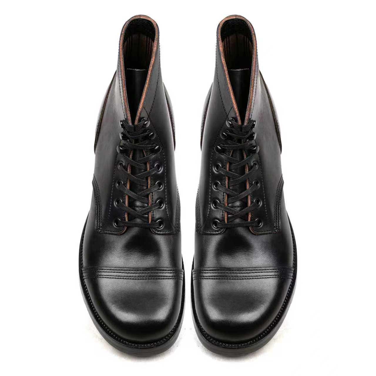 Munson Paratroop Boots P01 - luosjiet®boots MTO -  Black TeaCore (Hand Dyed) Oiled Nubuck