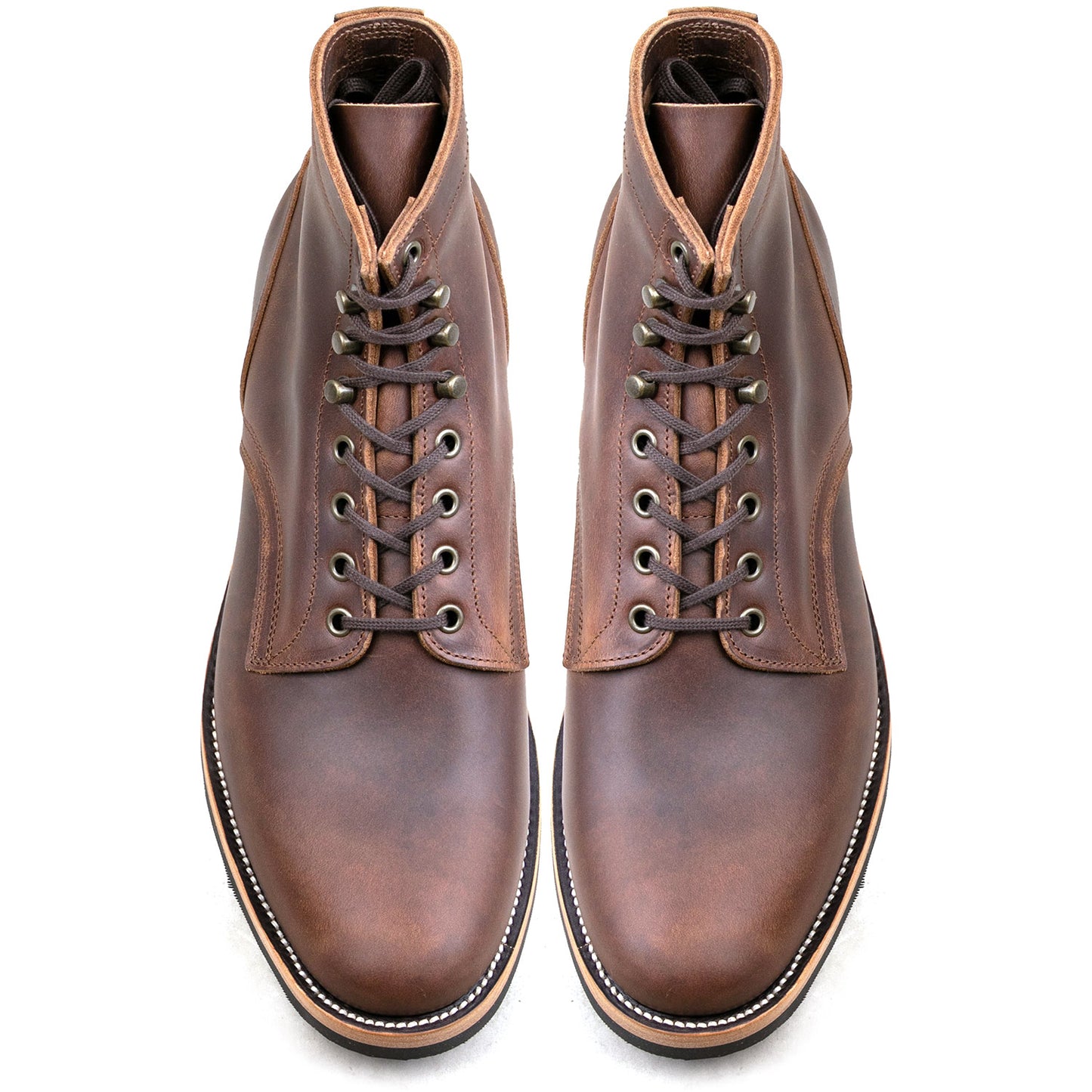 Almond Plain Toe Logging Boot -luosjiet®boots - Natural Oil-grained Cowhide