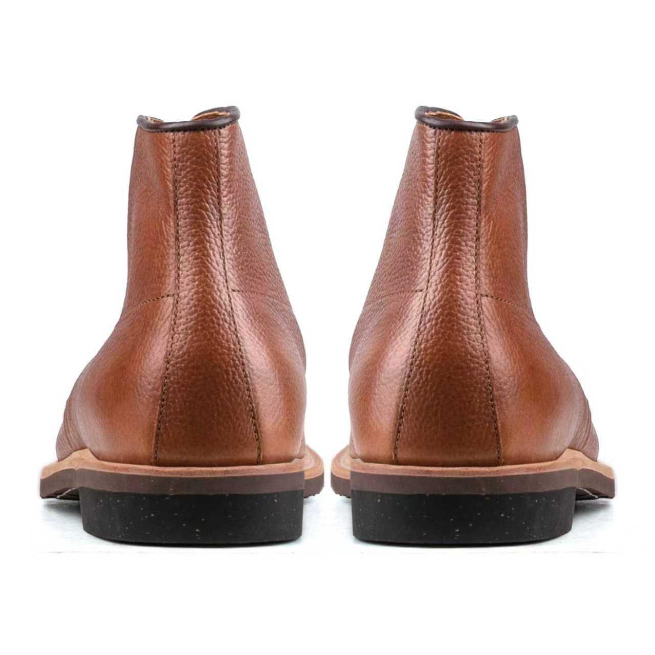 Indiana MocToe Boot - luosjiet®boots - Amber Brown Lychee pattern Cowhide