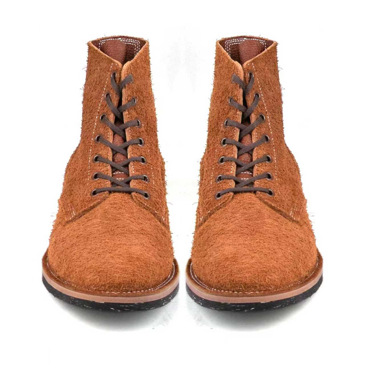 T.G.Escape Boondoker Boot - luosjiet®boots - Yellow Brown Oiled  Cowhide Reverse(Long hair)