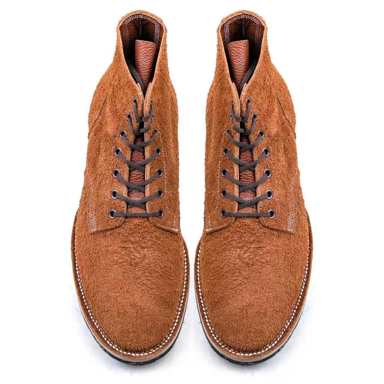 T.G.Escape Boondoker Boot - luosjiet®boots - Yellow Brown Oiled  Cowhide Reverse(Long hair)