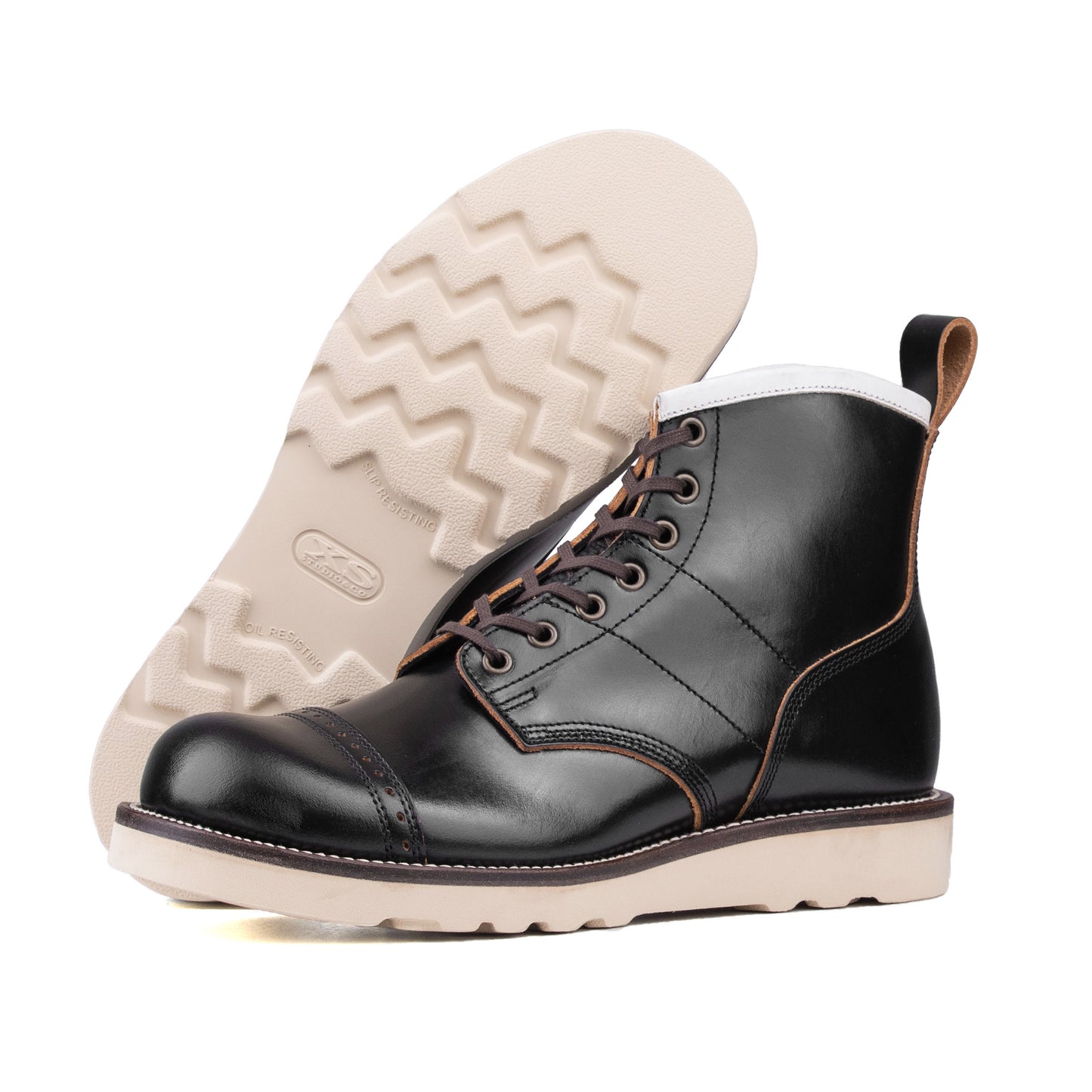 Munson City Paratroop Boot - luosjiet®boots - Black TeaCore Smooth Cowhide