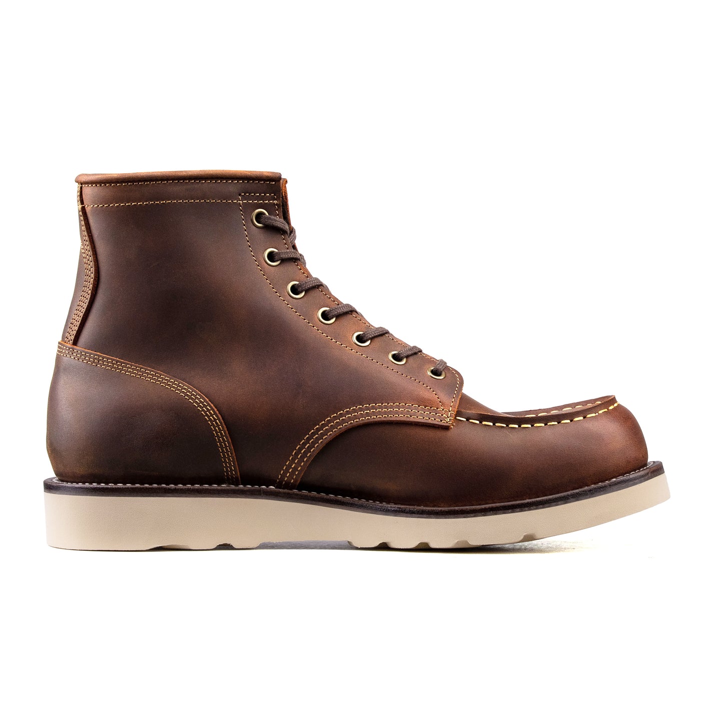 City MocToe Boot -luosjiet®boots - Crazy Horse Red Brown