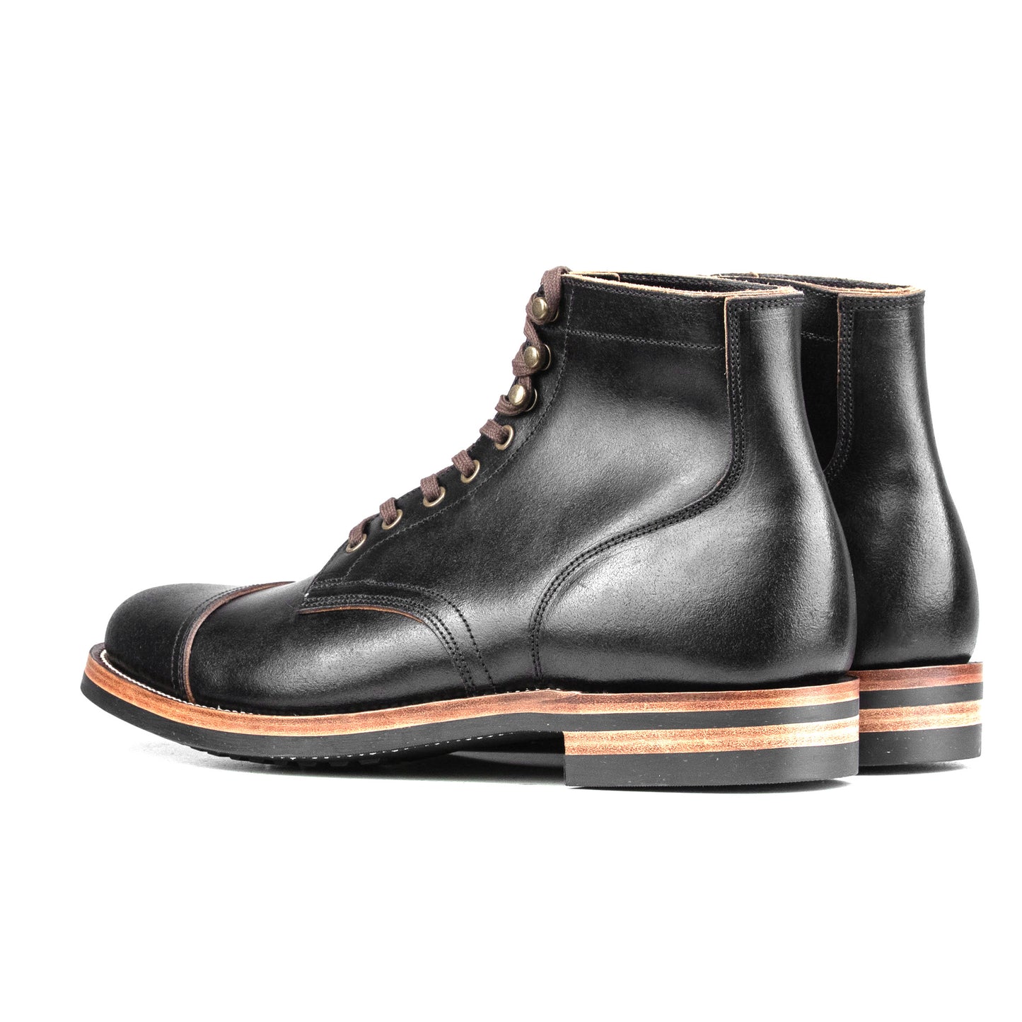 CapToe Service Boot -luosjiet®boots - Black Waxed Flesh