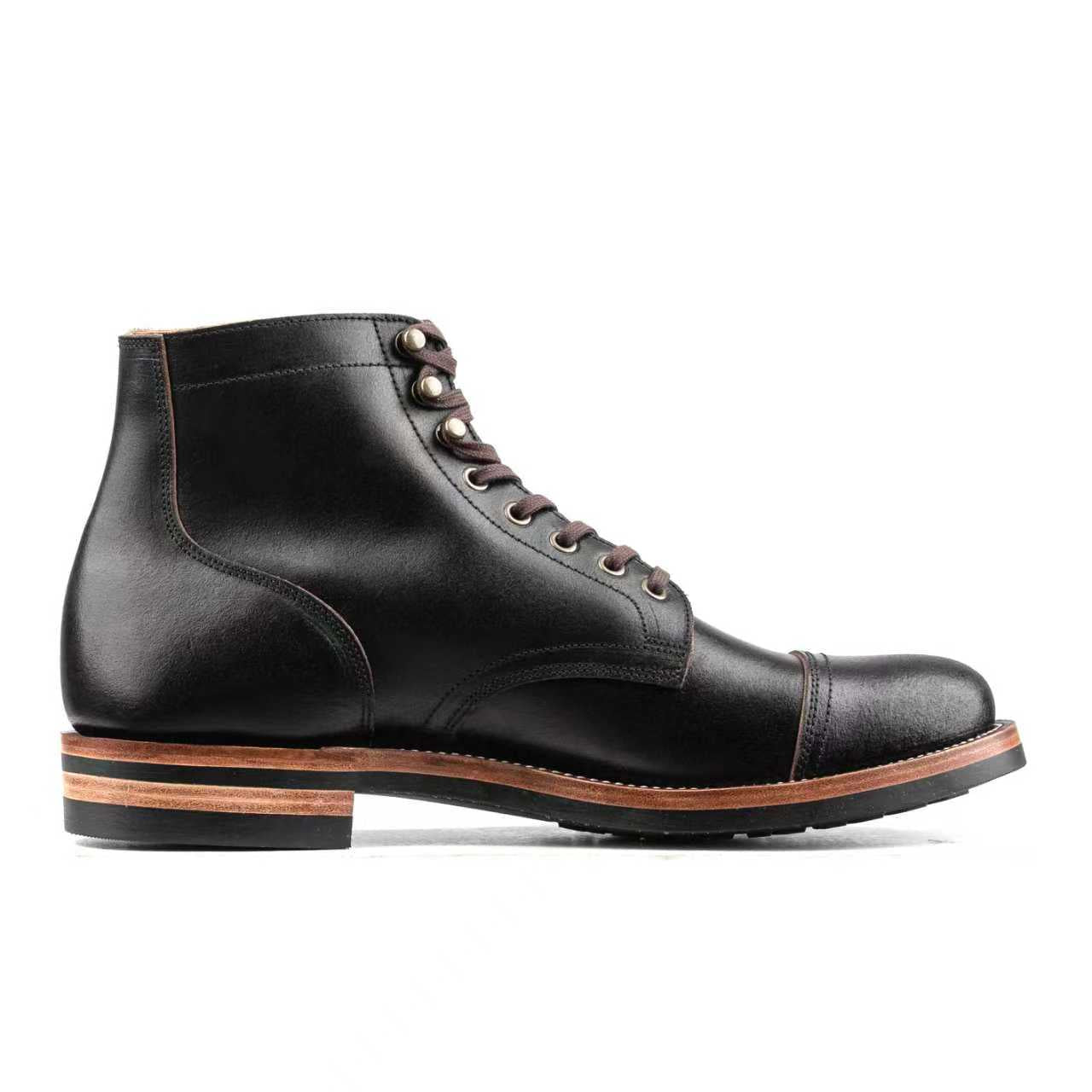 CapToe Service Boot -luosjiet®boots - Black Waxed Flesh